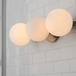 Modern Milky Globe Vanity Light - 3 Light