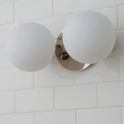 Modern Milky Globe Vanity Light - 2 Light