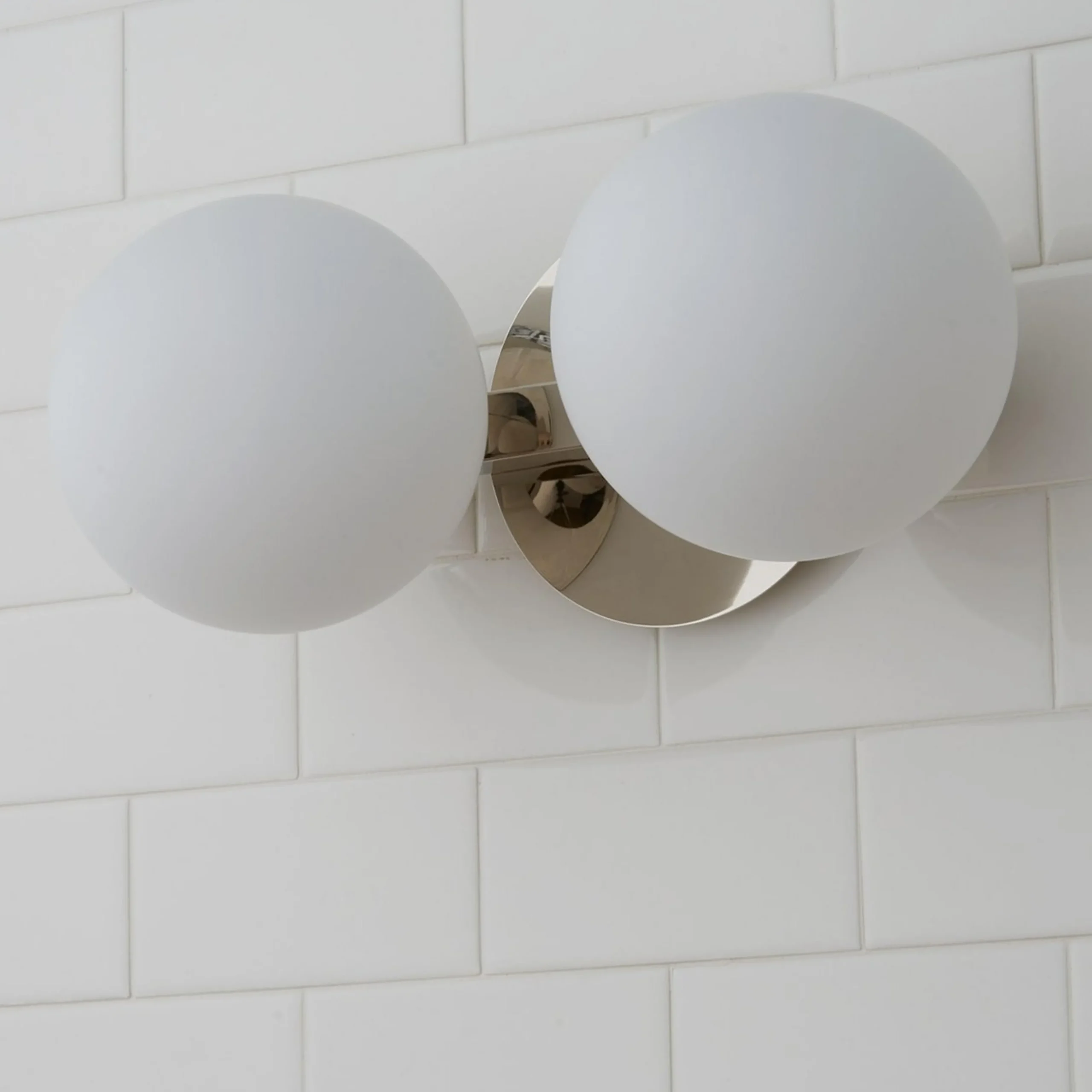 Modern Milky Globe Vanity Light - 2 Light
