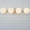 Modern Milky Globe Vanity Light - 4 Light