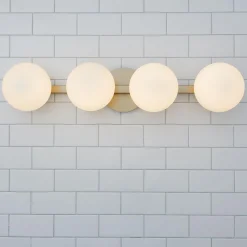 Modern Milky Globe Vanity Light - 4 Light