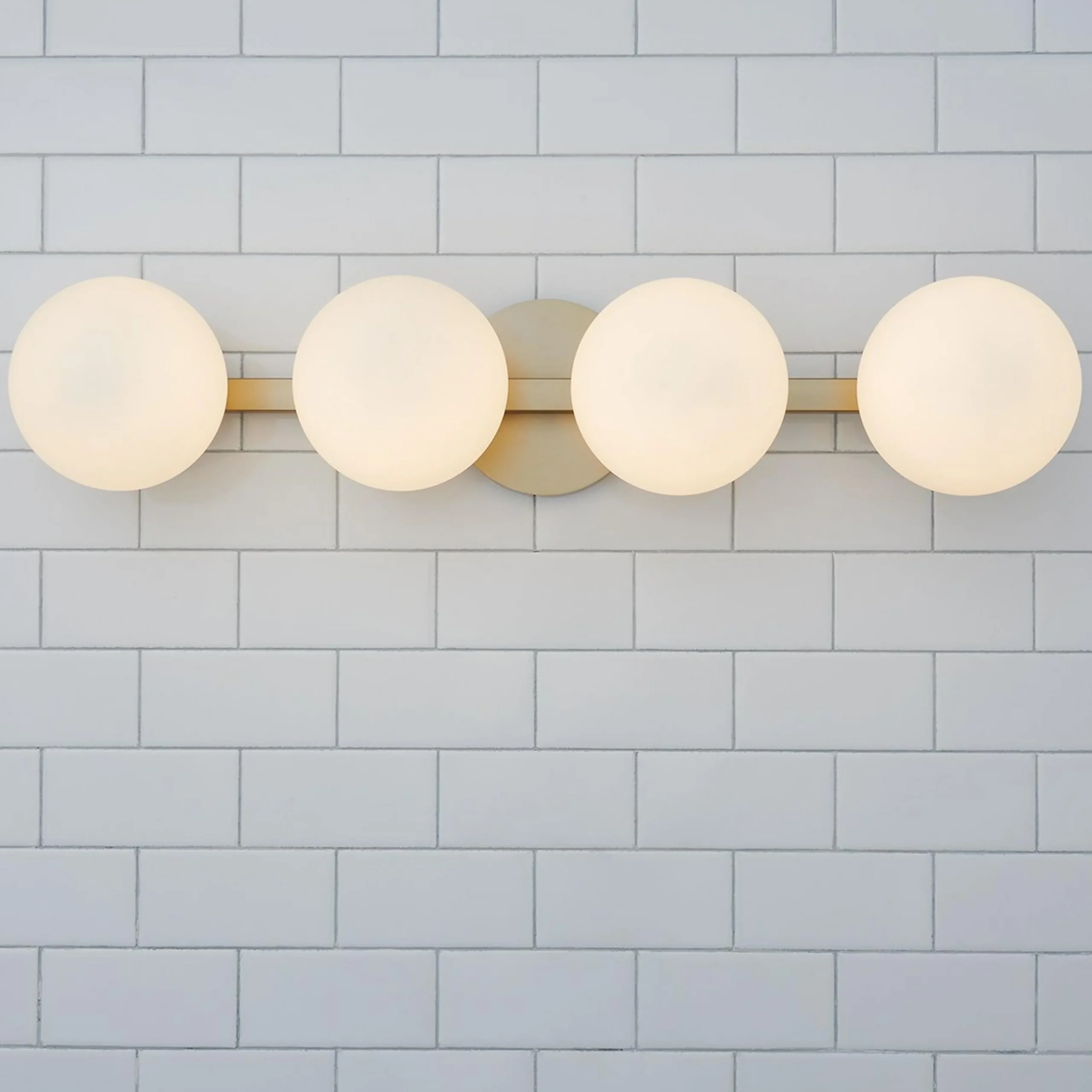 Modern Milky Globe Vanity Light - 4 Light