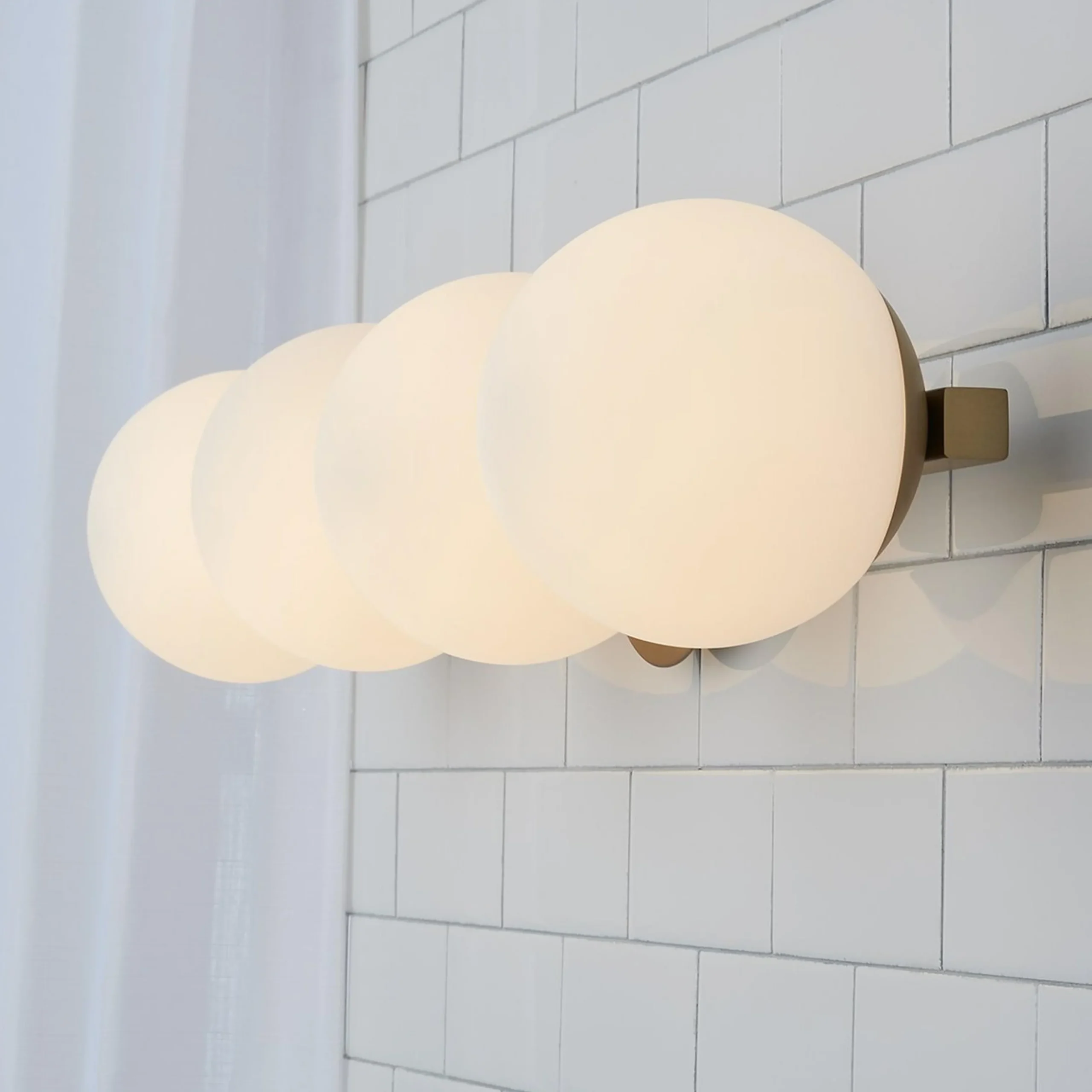 Modern Milky Globe Vanity Light - 4 Light