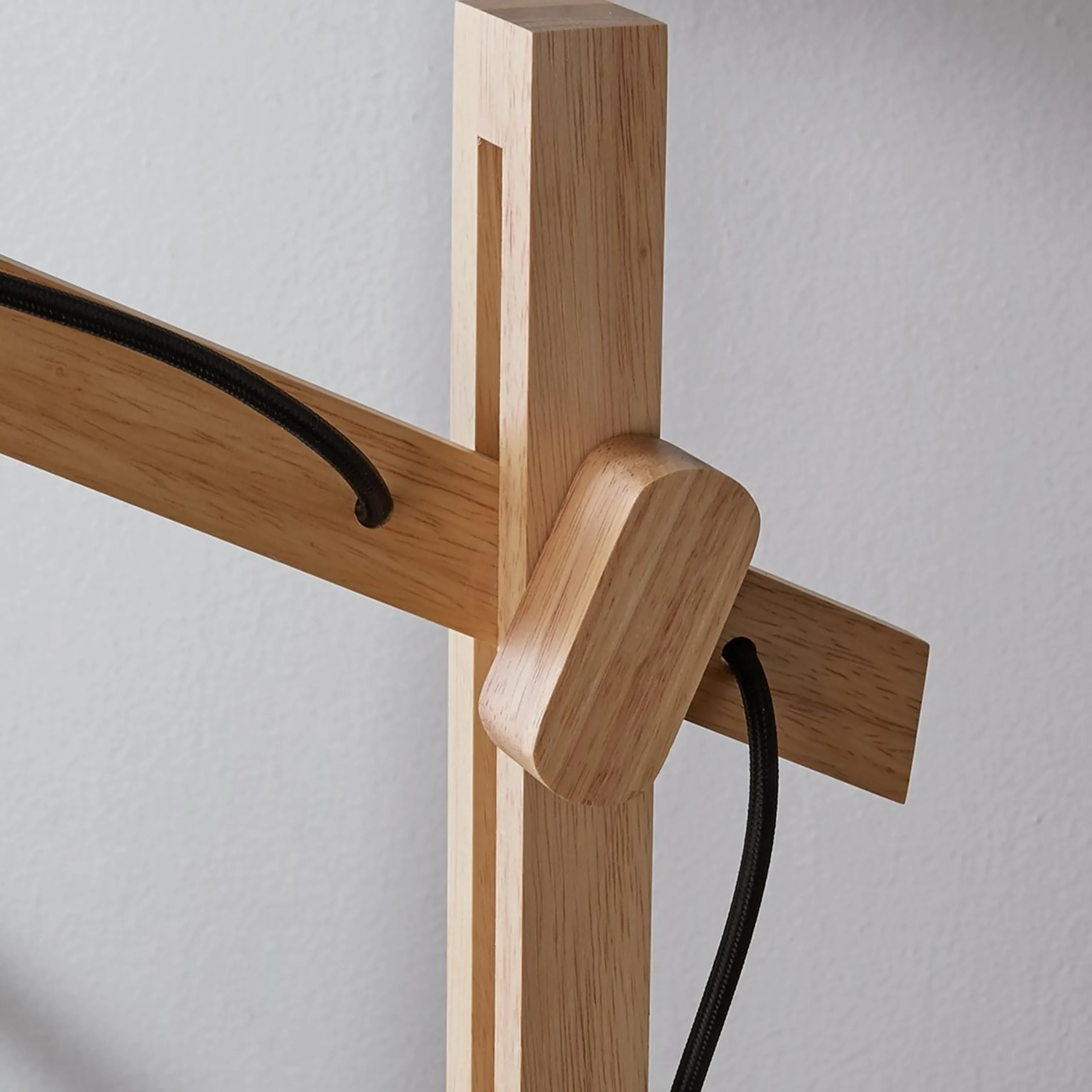 Modern Rustic Wood Arc Floor Lamp