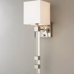 Modern Sophisticate Crystal Torch Sconce