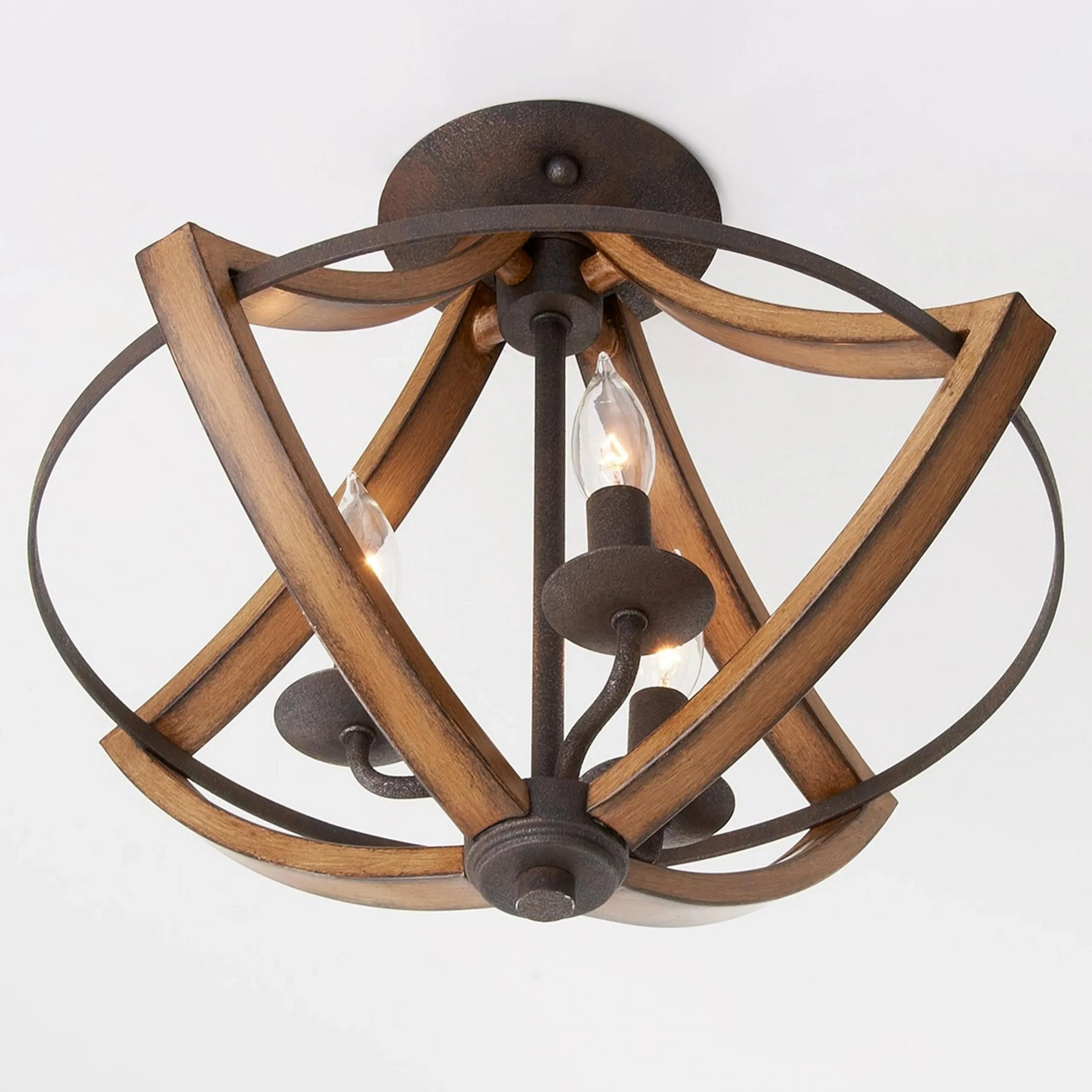 Montana Rustic Semi-Flush Ceiling Light