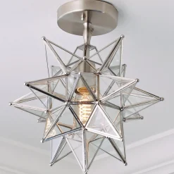 Moravian Star Semi-Flush Ceiling Light