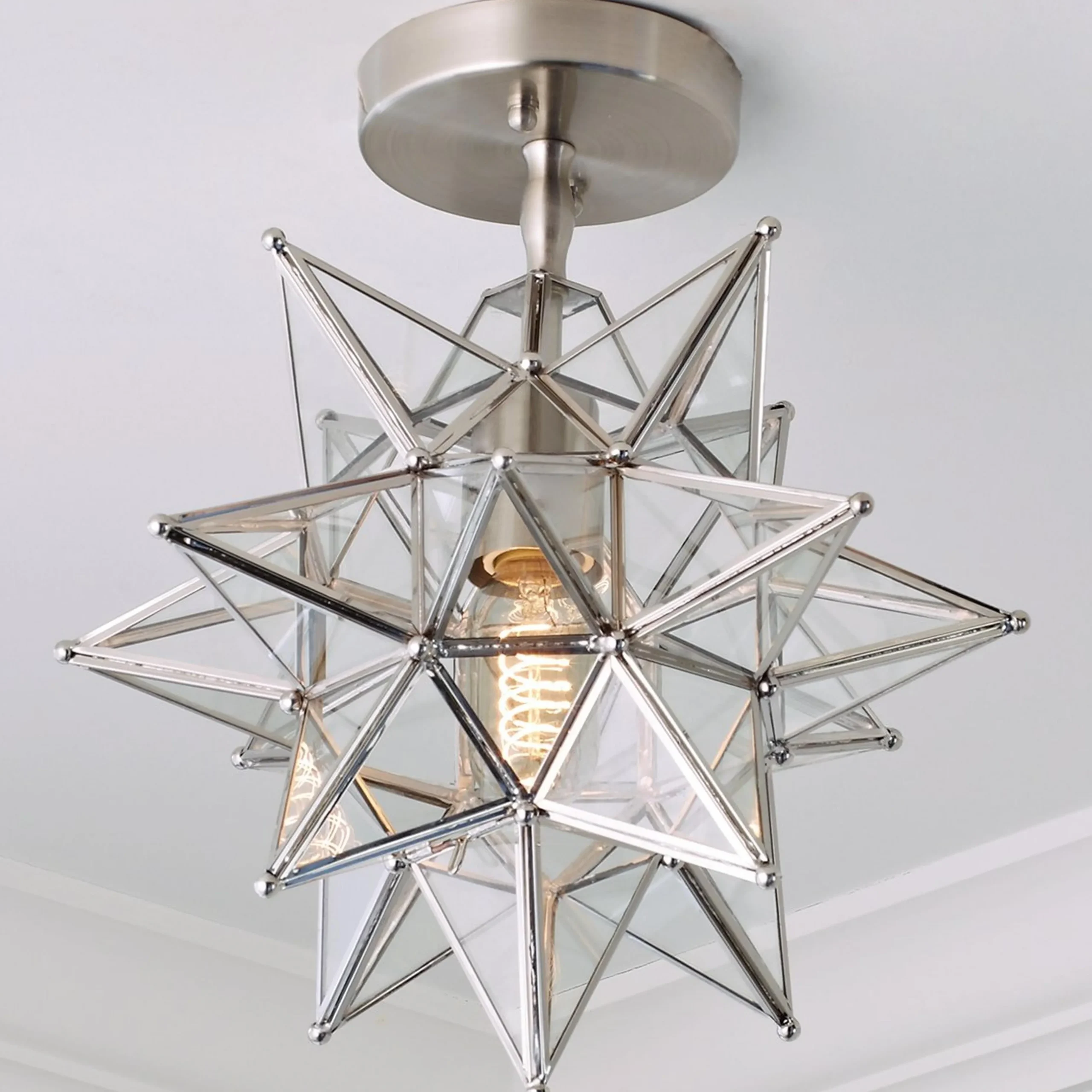 Moravian Star Semi-Flush Ceiling Light