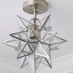 Moravian Star Semi-Flush Ceiling Light