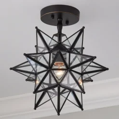 Moravian Star Semi-Flush Ceiling Light