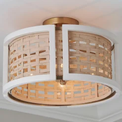 Natural Navarro Convertible Semi-Flush Ceiling Light