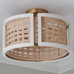 Natural Navarro Convertible Semi-Flush Ceiling Light