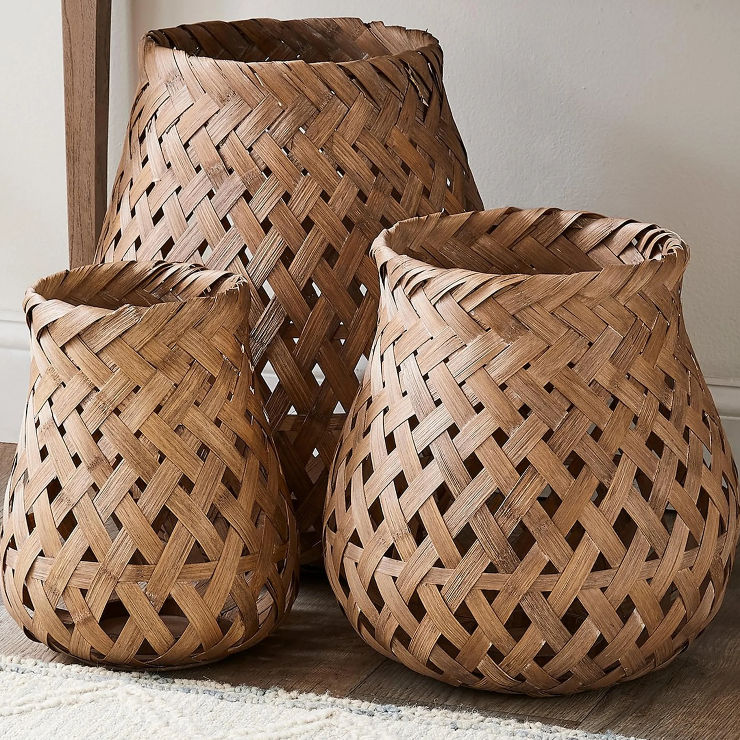 Natural Woven Lanterns - Set of 3