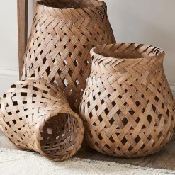 Natural Woven Lanterns - Set of 3