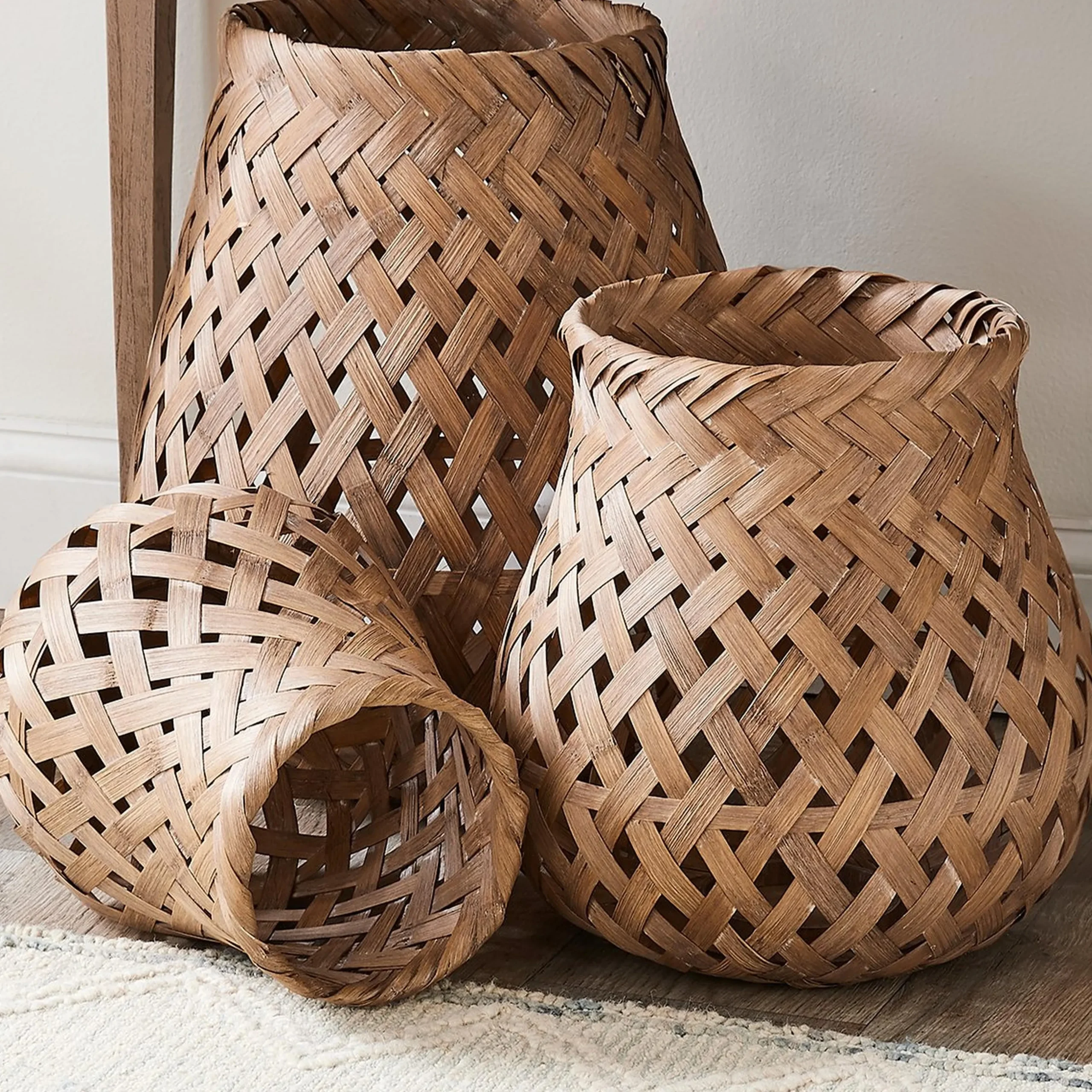 Natural Woven Lanterns - Set of 3