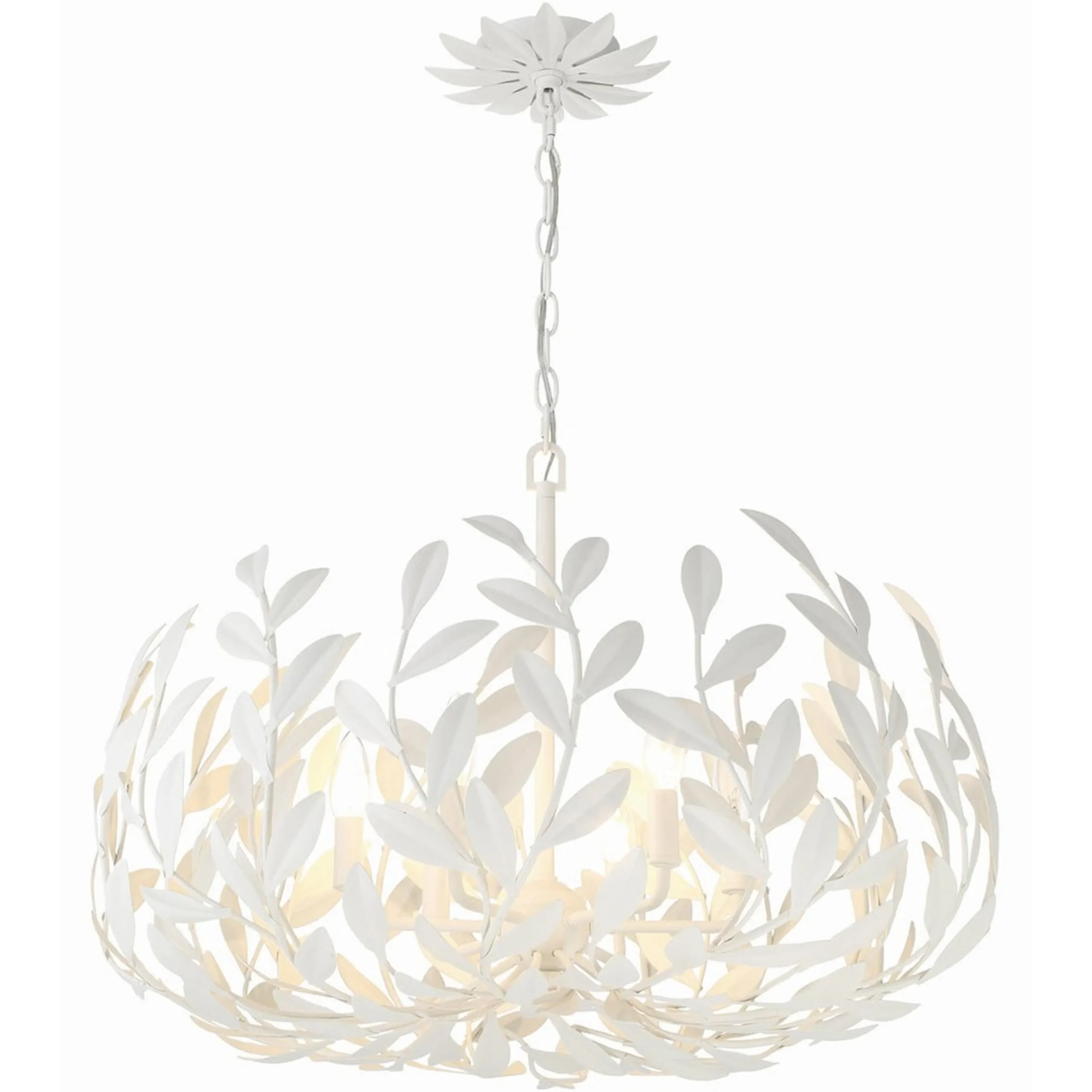 Olive Leaf Blooming Chandelier - 6 Light