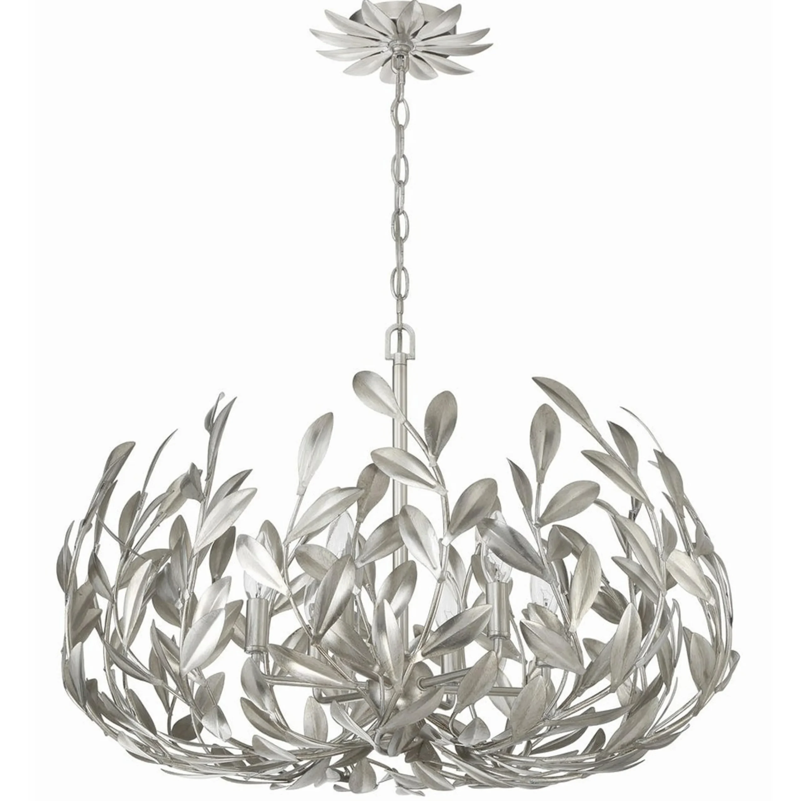 Olive Leaf Blooming Chandelier - 6 Light