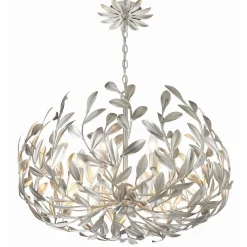 Olive Leaf Blooming Chandelier - 6 Light