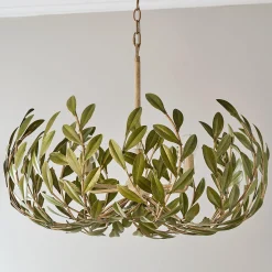 Olive Leaf Blooming Chandelier - 6 Light