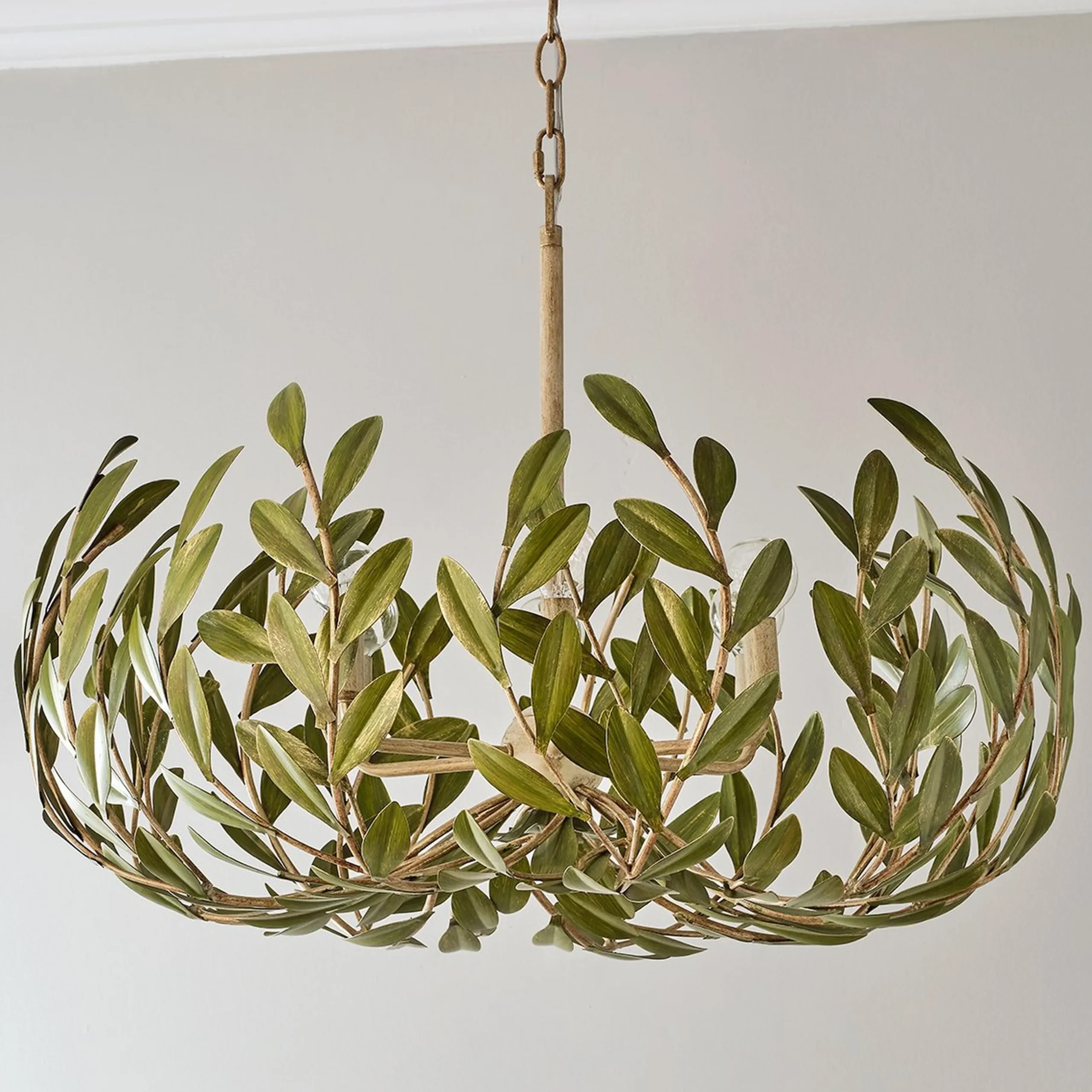 Olive Leaf Blooming Chandelier - 6 Light