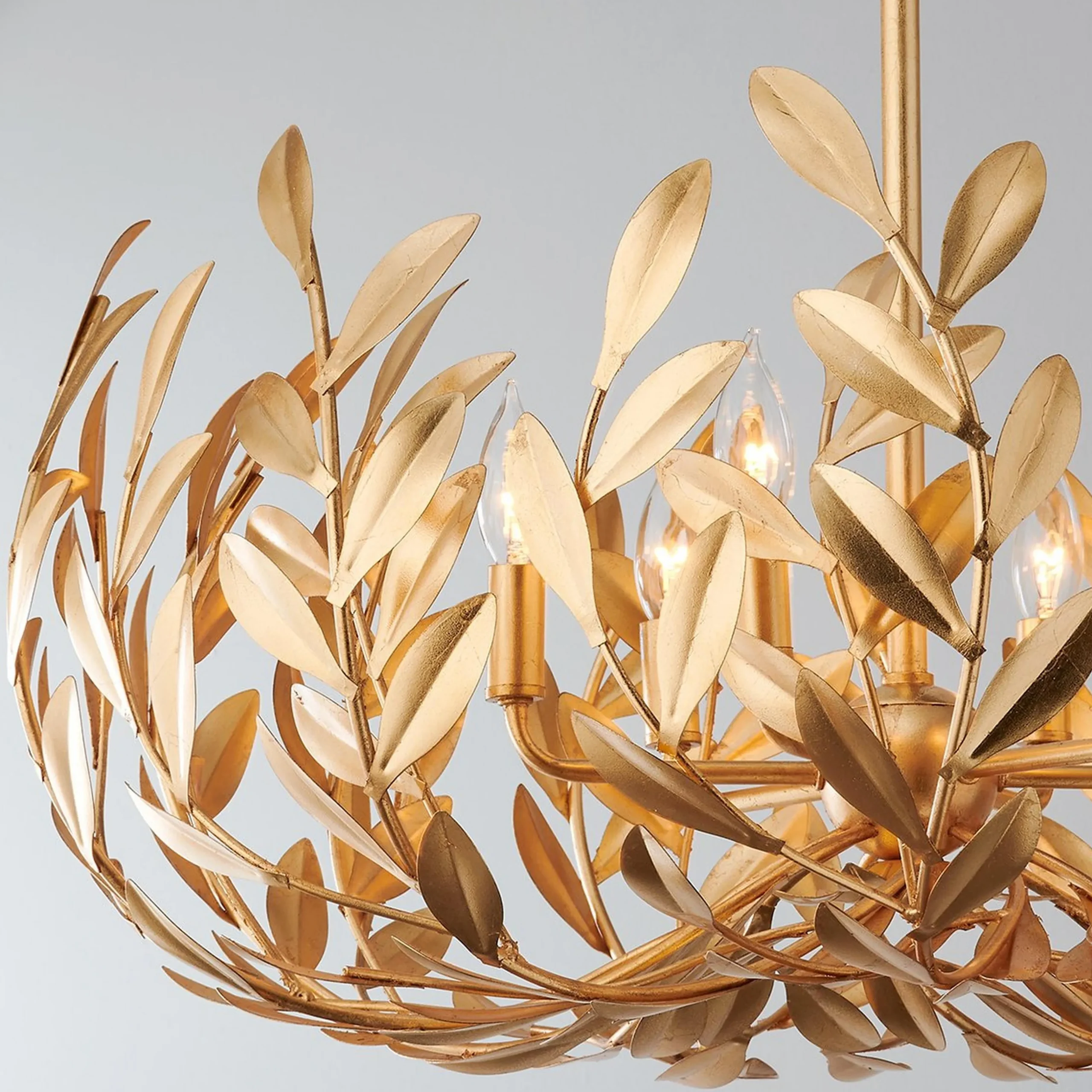 Olive Leaf Blooming Chandelier - 6 Light