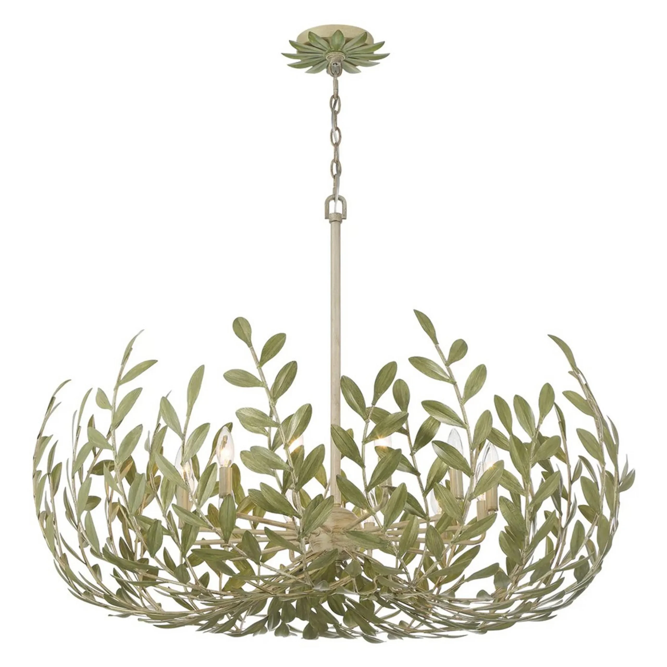 Olive Leaf Blooming Chandelier - 12 Light