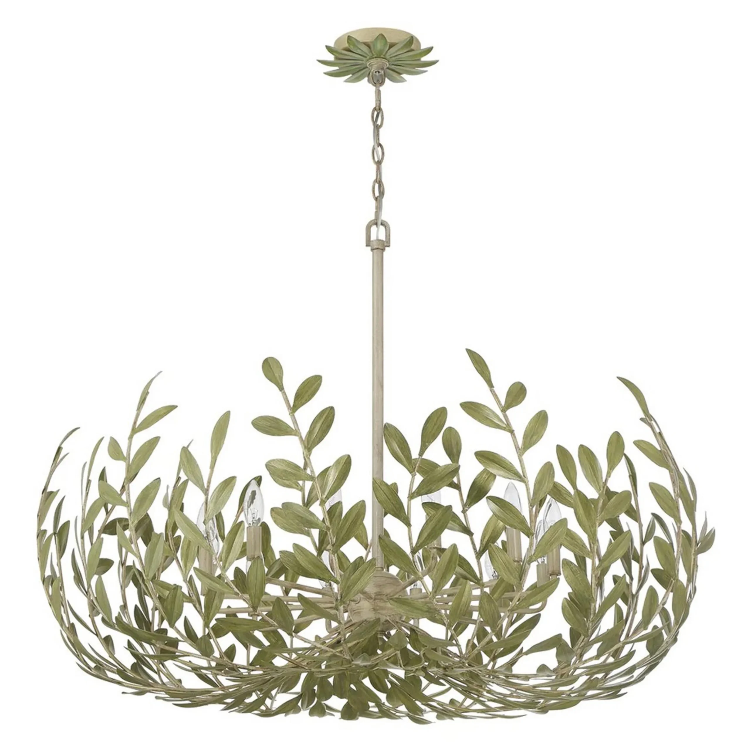 Olive Leaf Blooming Chandelier - 12 Light