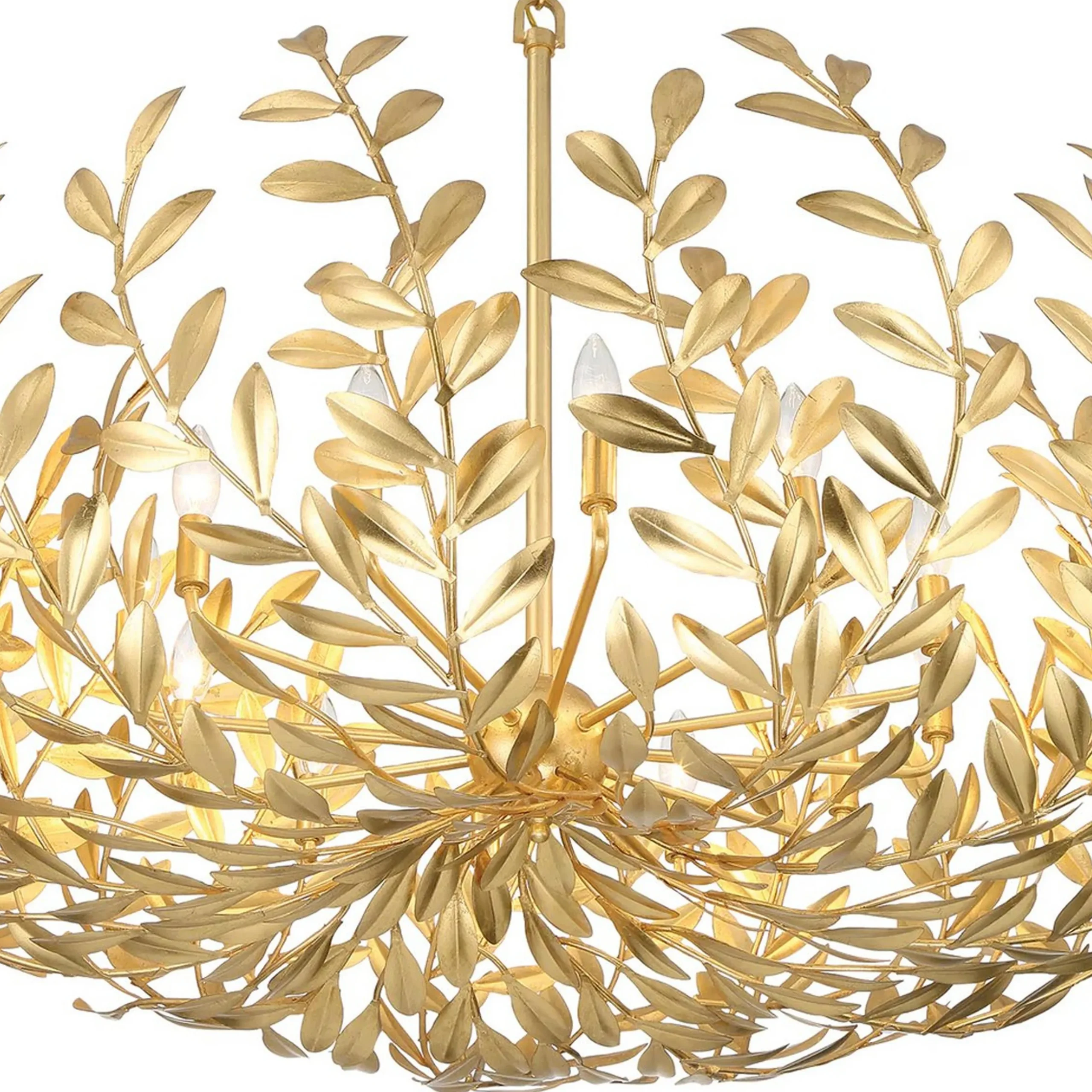 Olive Leaf Blooming Chandelier - 12 Light