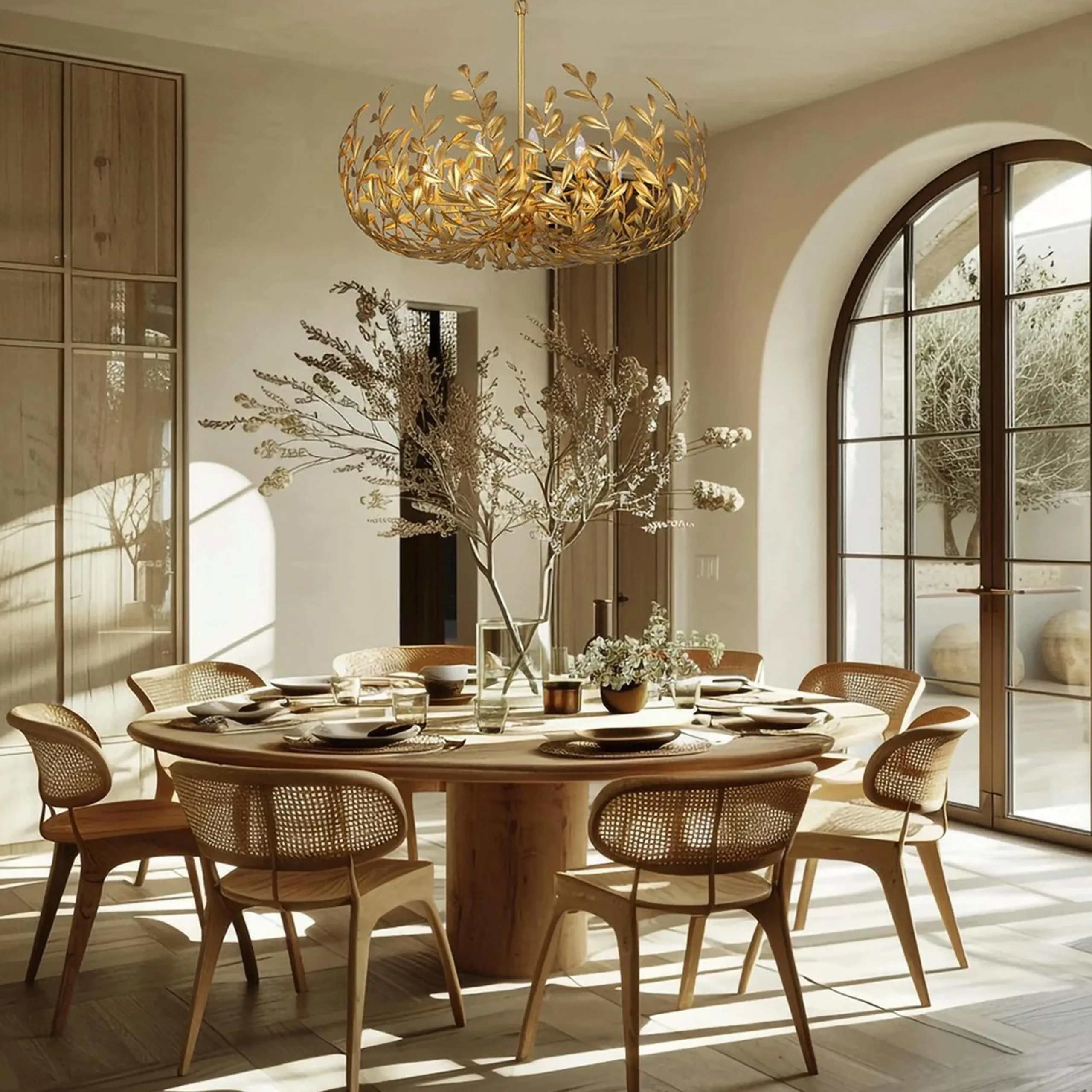 Olive Leaf Blooming Chandelier - 12 Light