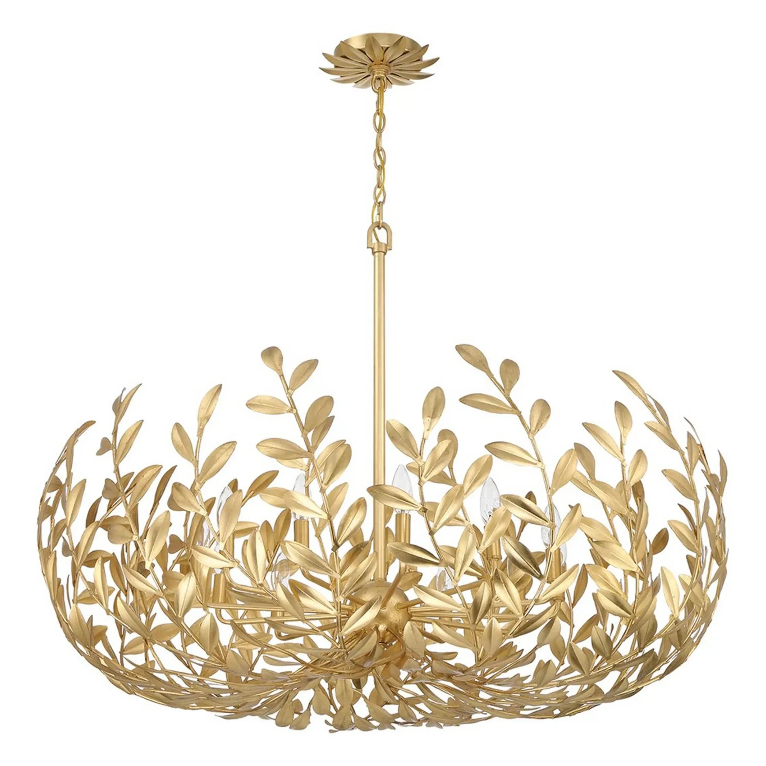 Olive Leaf Blooming Chandelier - 12 Light
