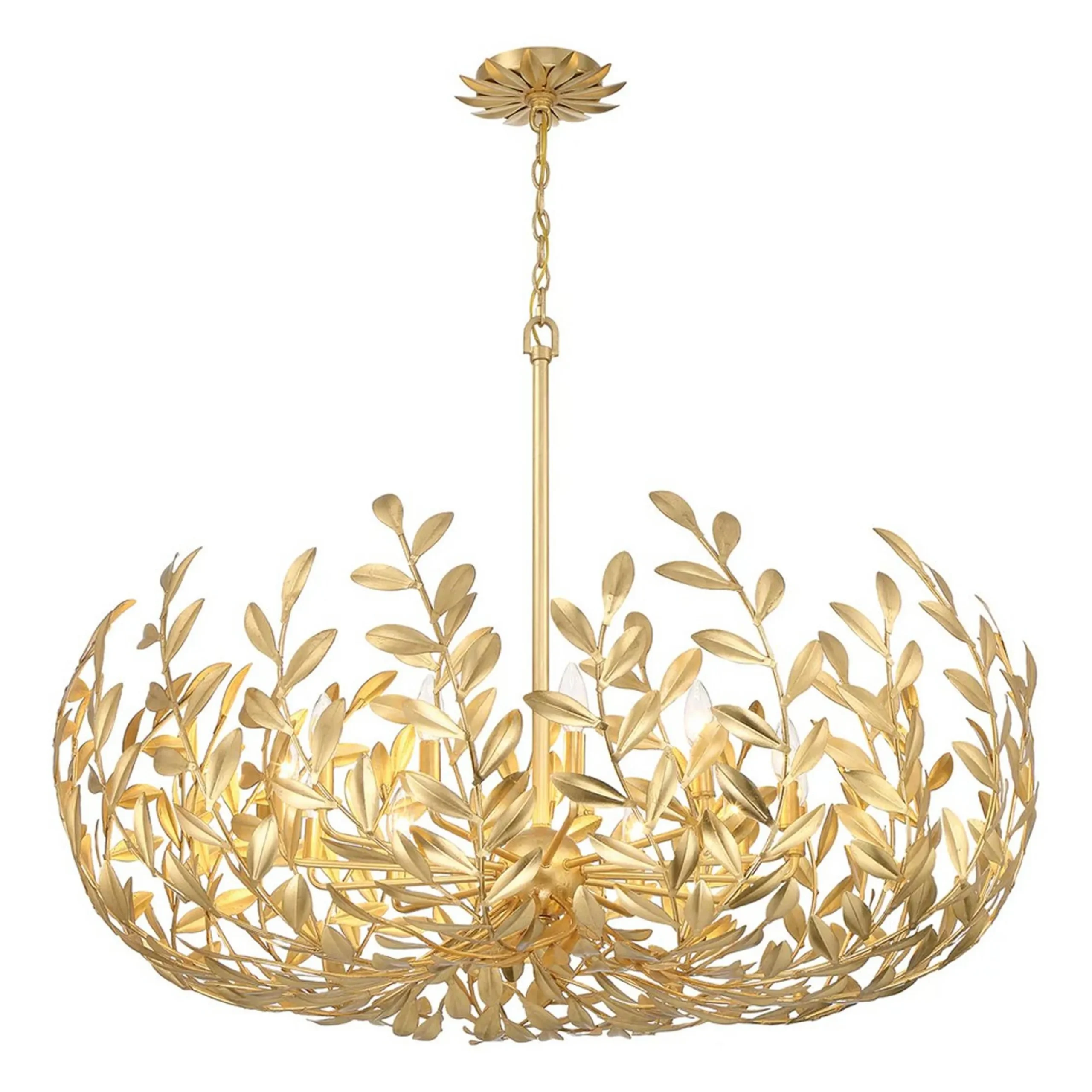 Olive Leaf Blooming Chandelier - 12 Light