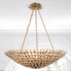 Olive Leaf Convertible Chandelier - 8 Light