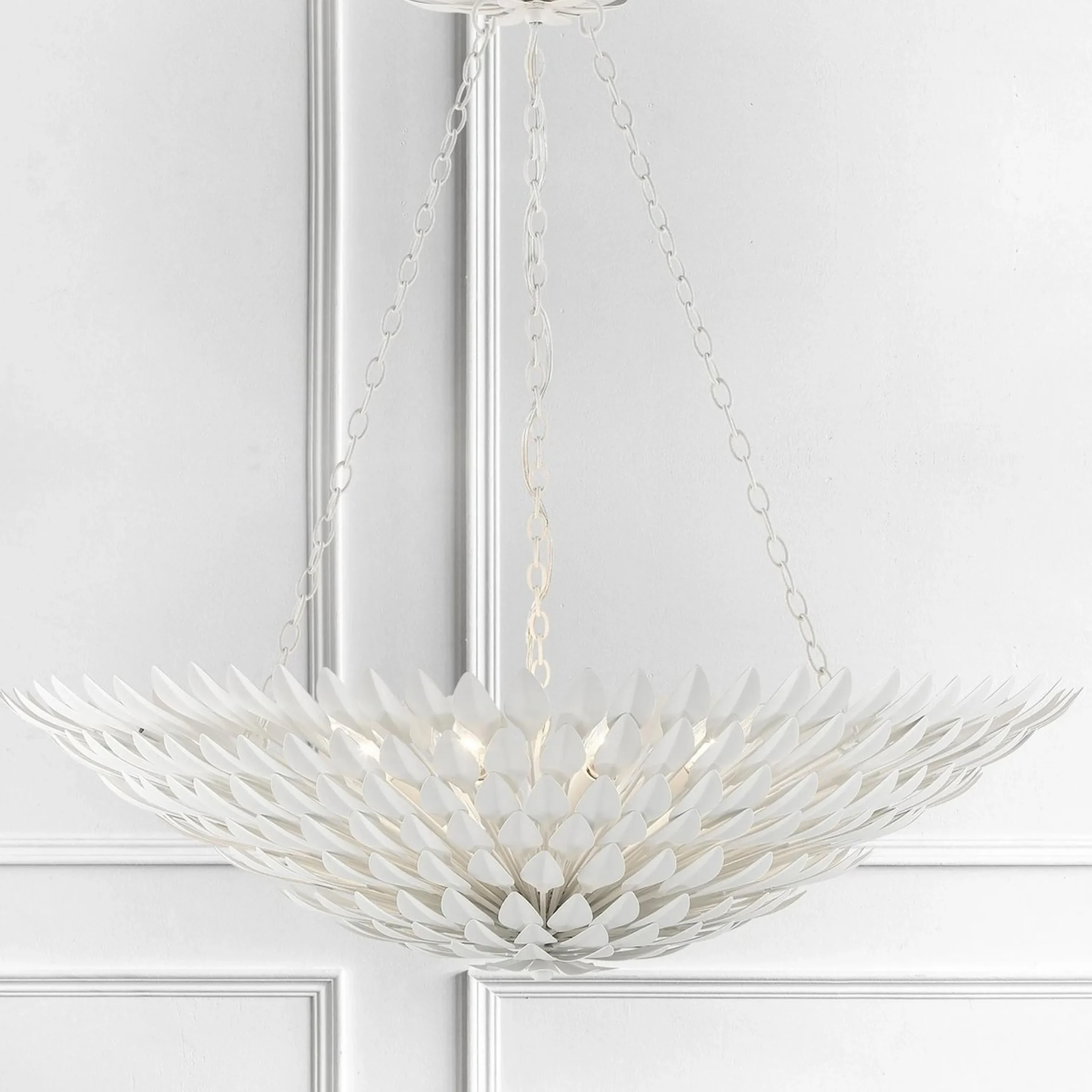 Olive Leaf Convertible Chandelier - 8 Light