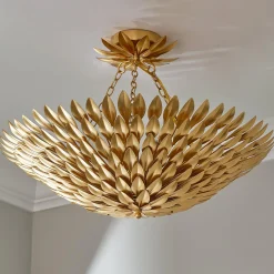 Olive Leaf Convertible Chandelier - 6 Light