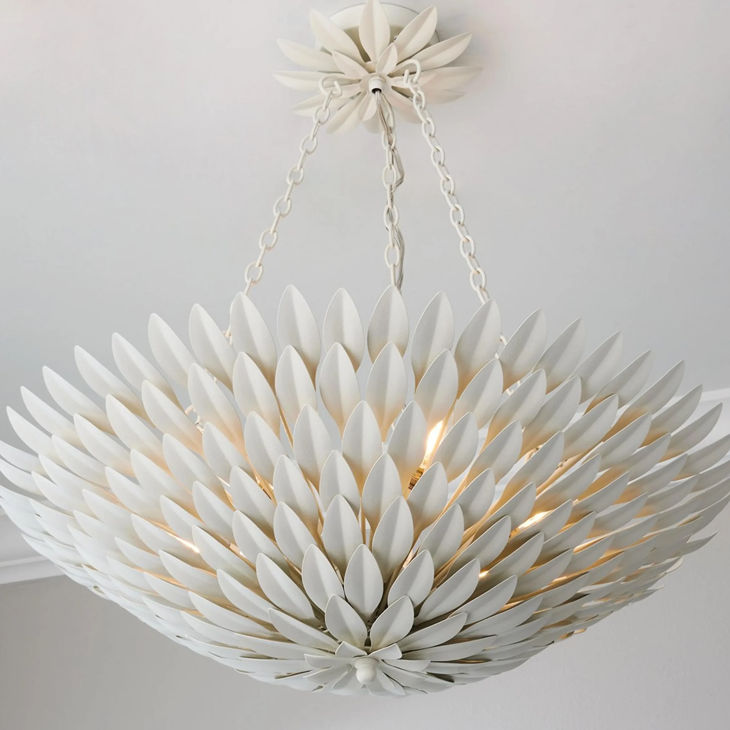Olive Leaf Convertible Chandelier - 6 Light