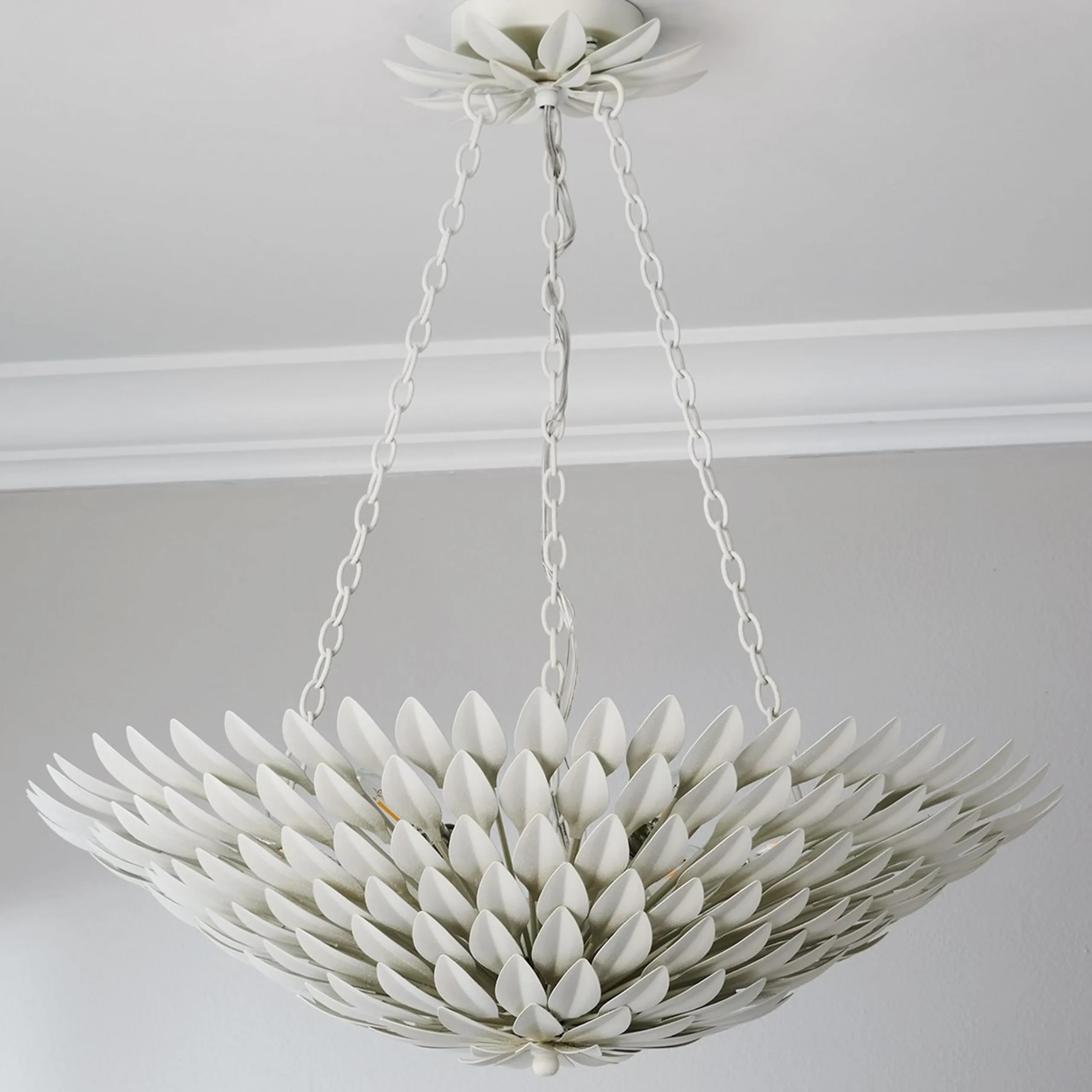 Olive Leaf Convertible Chandelier - 6 Light