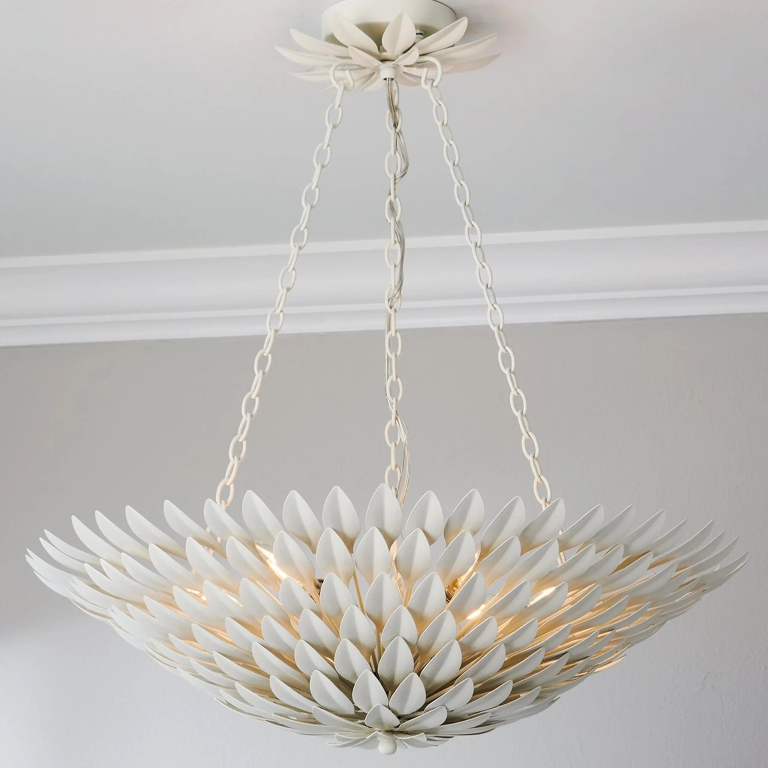 Olive Leaf Convertible Chandelier - 6 Light