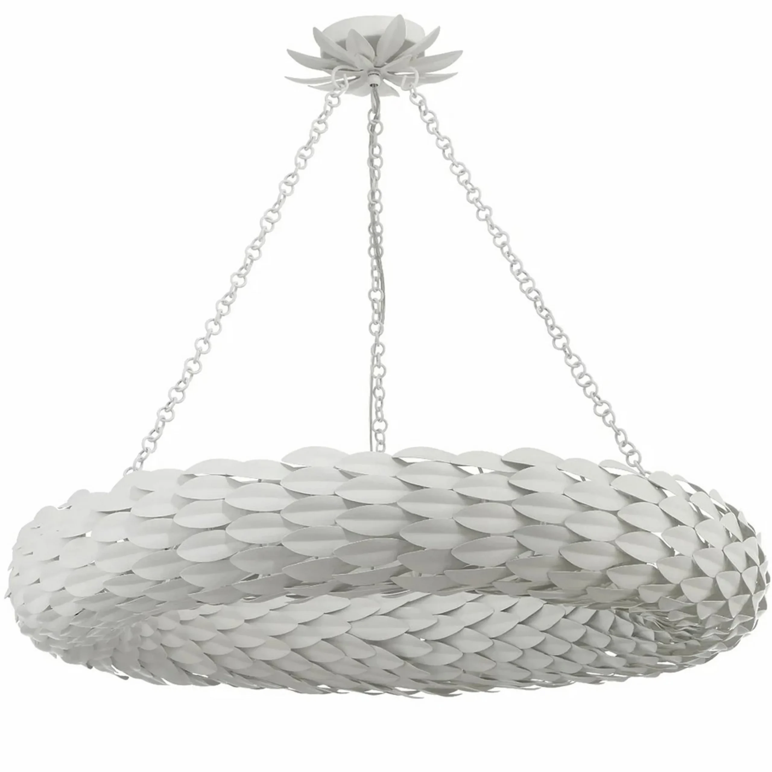 Olive Leaf Convertible Halo Chandelier - 24"