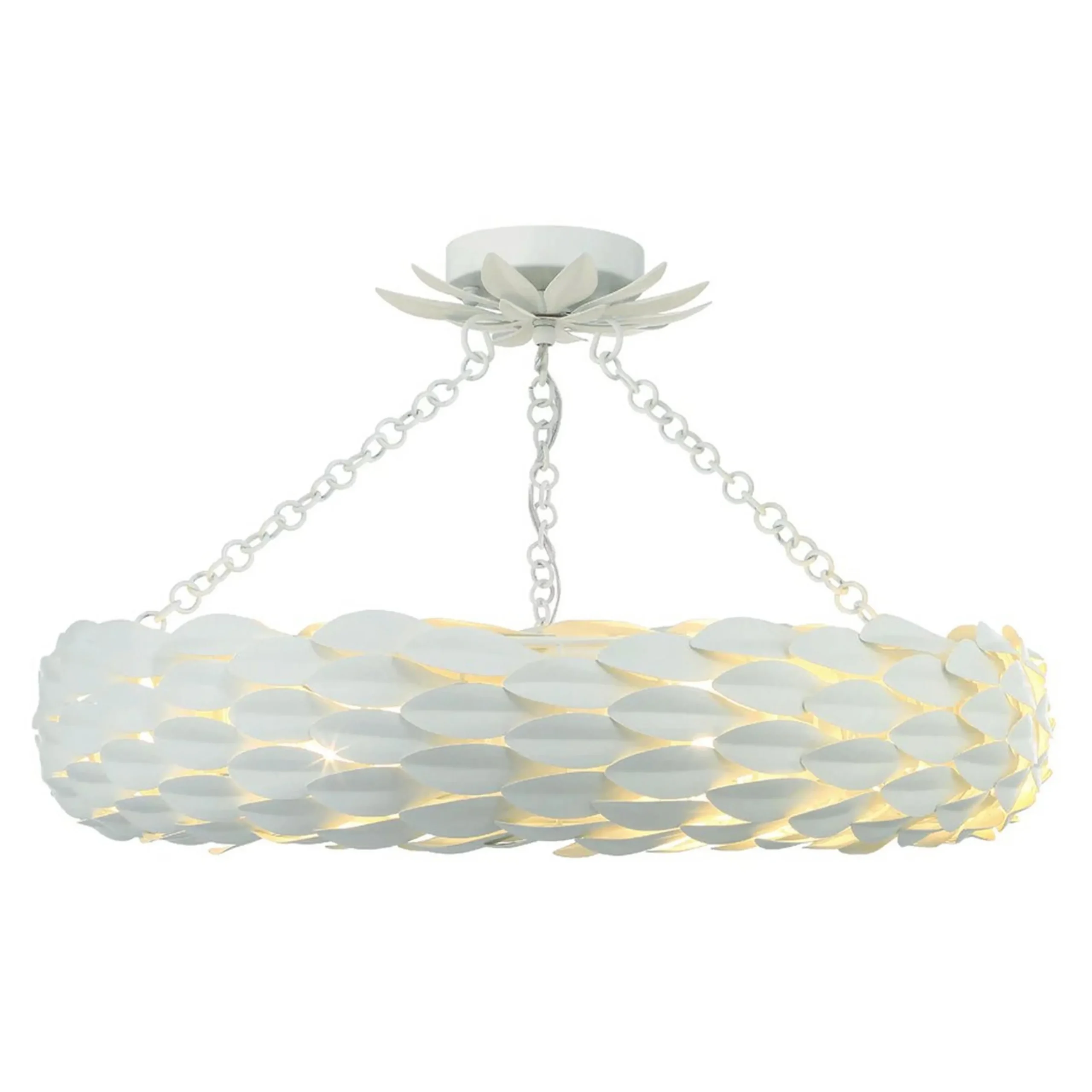 Olive Leaf Convertible Halo Chandelier - 24"
