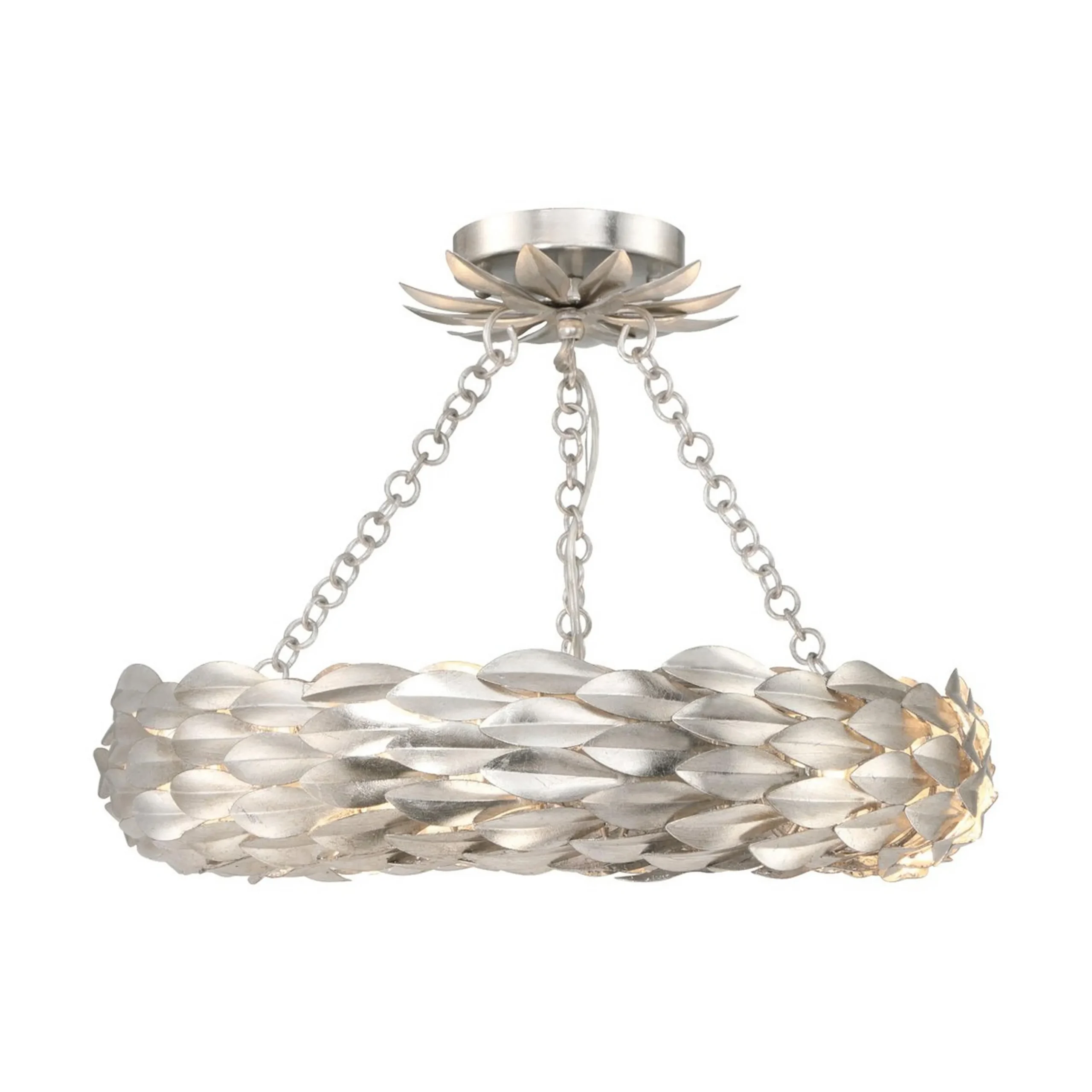Olive Leaf Convertible Halo Chandelier - 18"