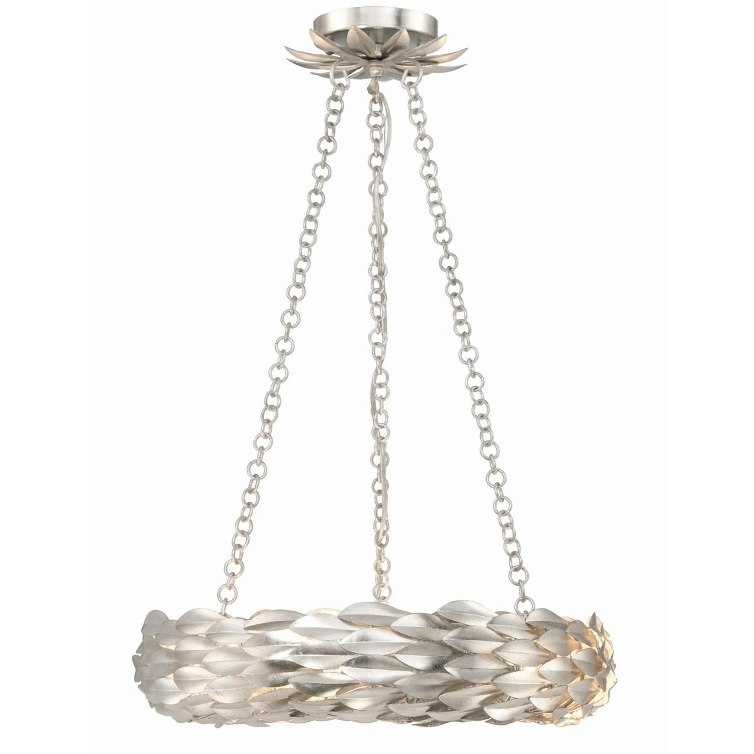 Olive Leaf Convertible Halo Chandelier - 18"