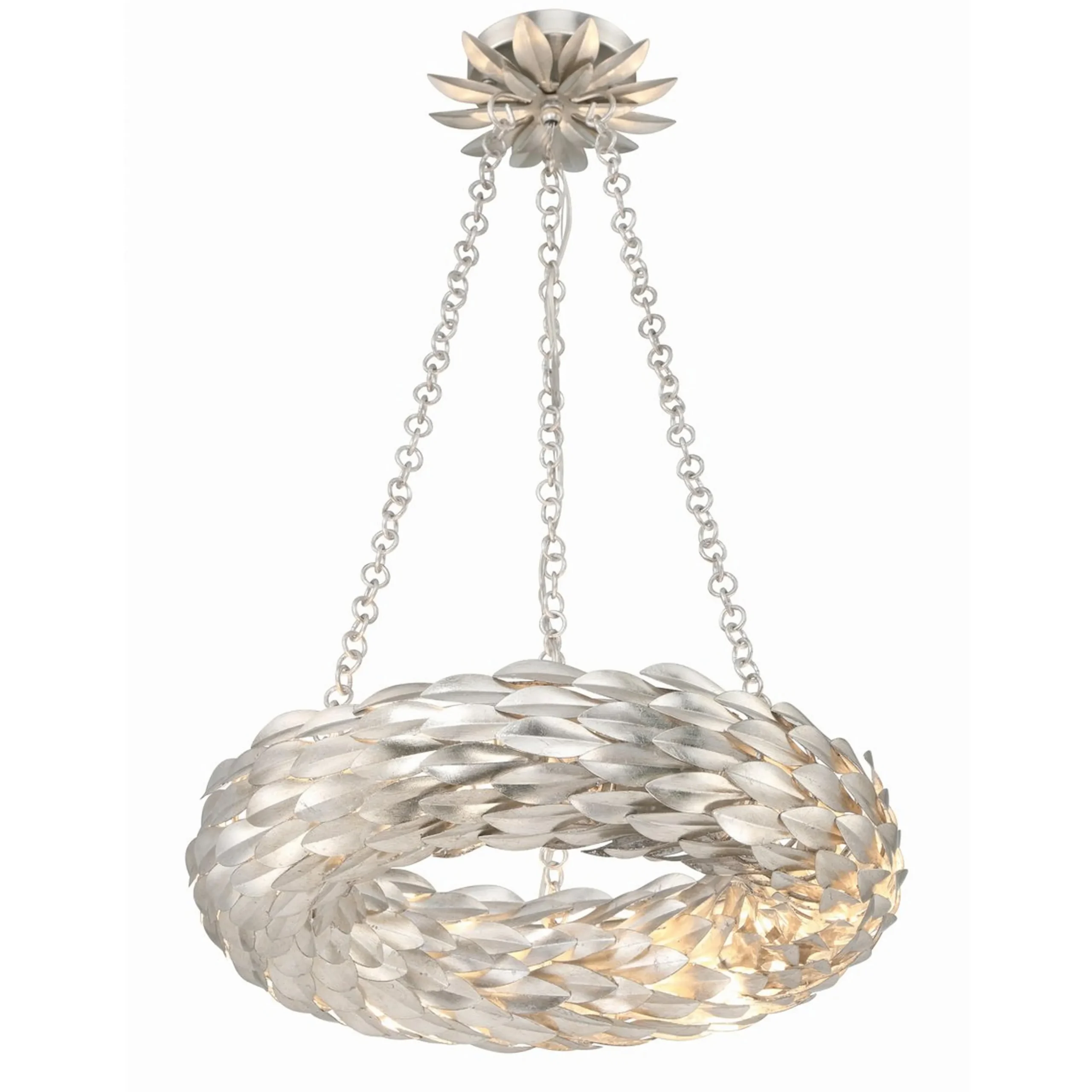 Olive Leaf Convertible Halo Chandelier - 18"