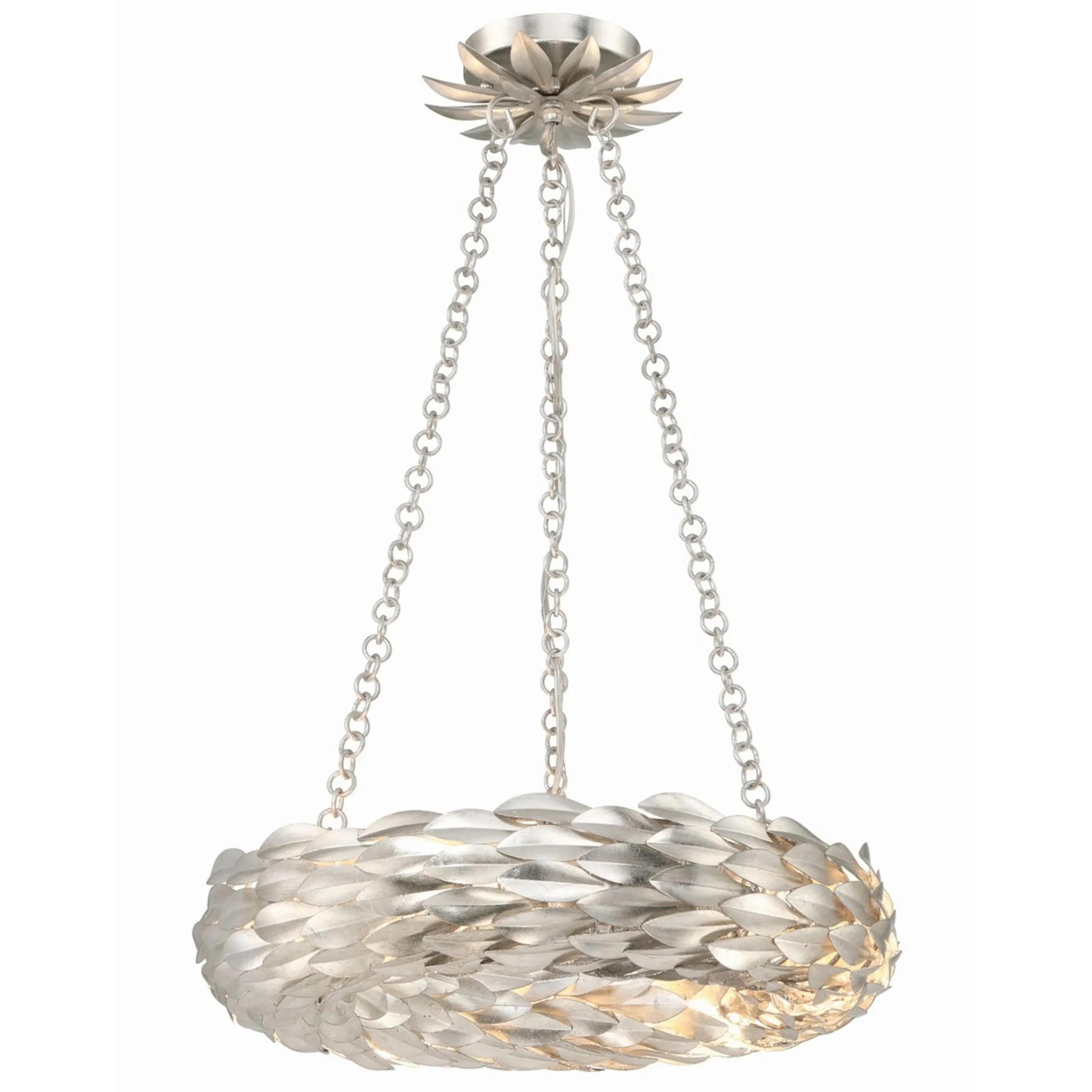 Olive Leaf Convertible Halo Chandelier - 18"