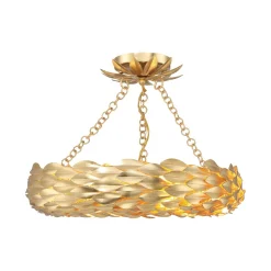 Olive Leaf Convertible Halo Chandelier - 18