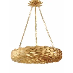 Olive Leaf Convertible Halo Chandelier - 24"