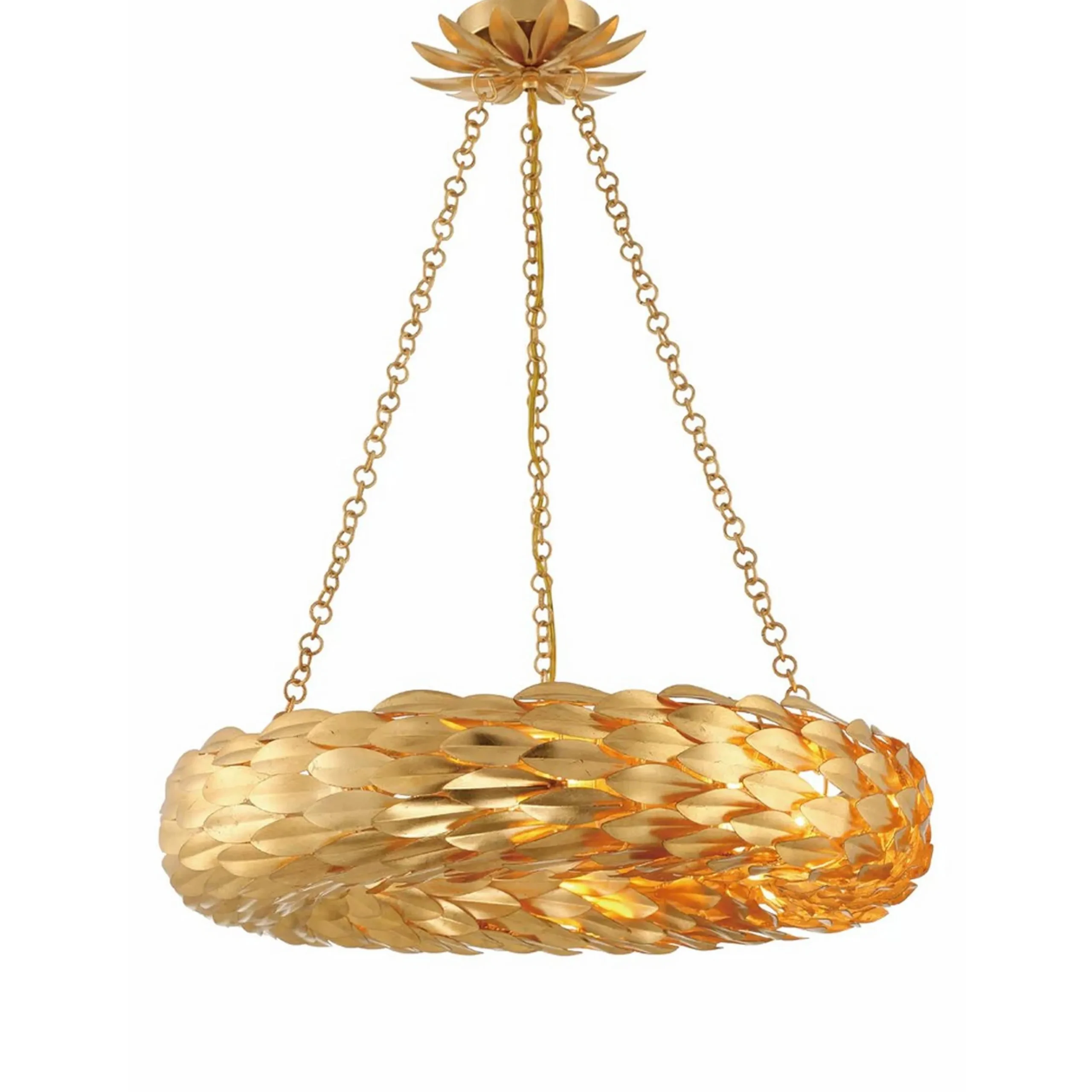 Olive Leaf Convertible Halo Chandelier - 24"