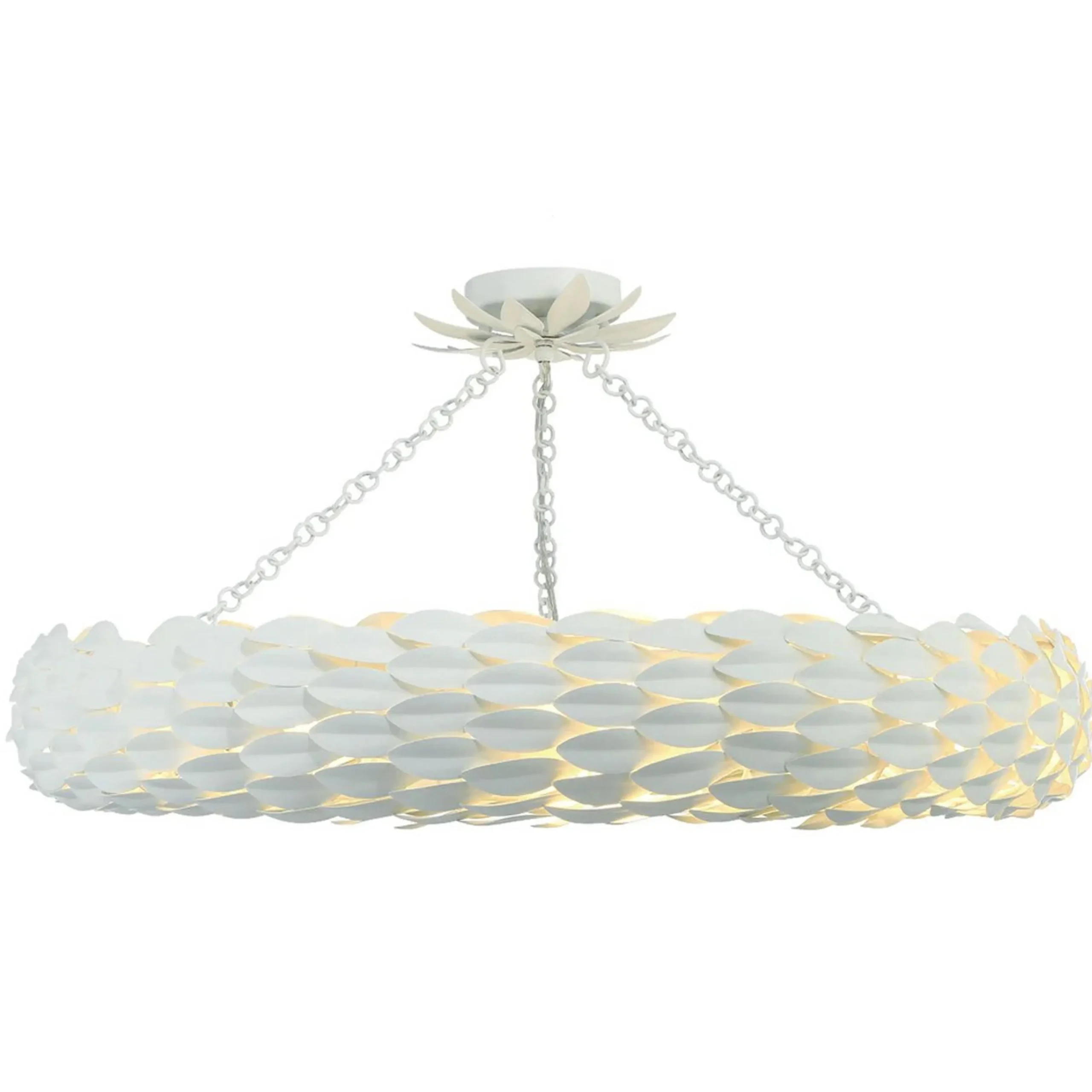 Olive Leaf Convertible Halo Chandelier - 34"