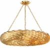 Olive Leaf Convertible Halo Chandelier - 34"