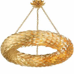 Olive Leaf Convertible Halo Chandelier - 34