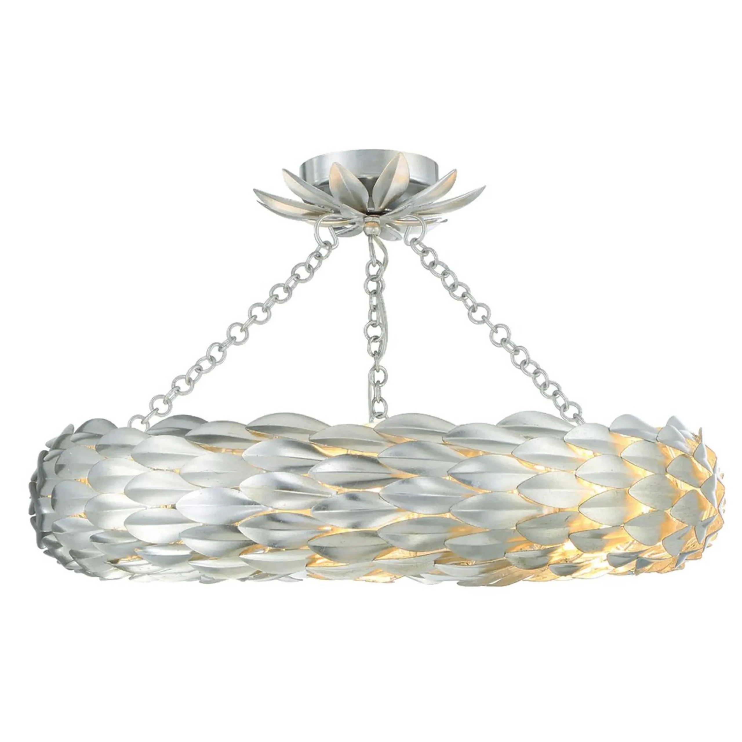 Olive Leaf Convertible Halo Chandelier - 24"